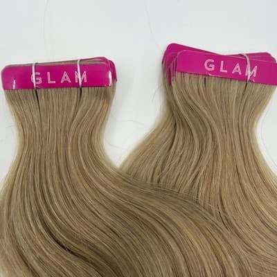 2x Glam Seamless 20” Body Wave Tape in Hair Extensions Dirty Blonde #12 NEW! - Thumbnail 6