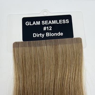2x Glam Seamless 20” Body Wave Tape in Hair Extensions Dirty Blonde #12 NEW! - Thumbnail 5