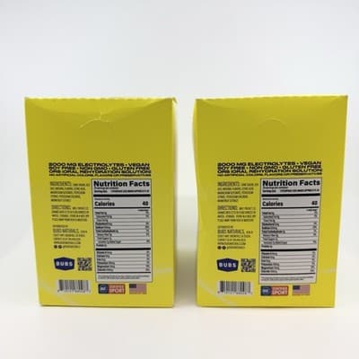 BUBS Naturals Hydrate Or Die Electrolytes (9/27) 2 Boxes, 20 Packets Each Lemon - Thumbnail 2