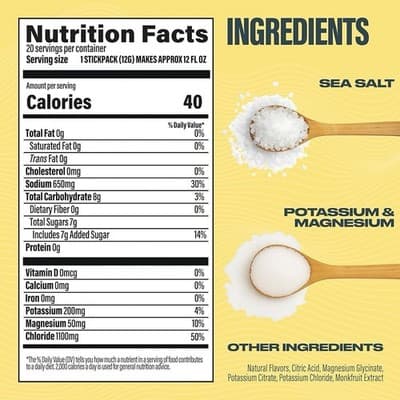 BUBS Naturals Hydrate Or Die Electrolytes (9/27) 2 Boxes, 20 Packets Each Lemon - Thumbnail 4