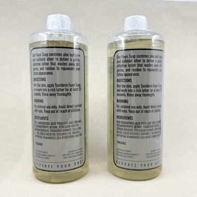 Saniderm Foaming Tattoo Soap 32oz 2 PACK Shop Size Gentle Natural Soap NEW - Thumbnail 2
