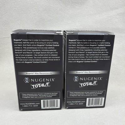 Nugenix 2 PACK Cortisol Control Reducer and Adrenal Support Manager NEW SEALED - Thumbnail 3