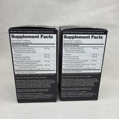 Nugenix 2 PACK Cortisol Control Reducer and Adrenal Support Manager NEW SEALED - Thumbnail 2