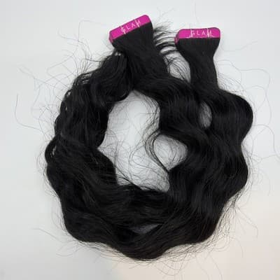 2x Glam Seamless 20” Curl 3A Tape in Hair Extensions #1 Jet Black Two Pack NEW - Thumbnail 6