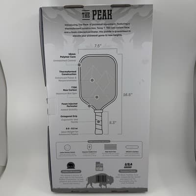 Bison Paddles Pickleball Paddles THE PEAK Raw Carbon Face Foam Injected NEW $149 - Thumbnail 6