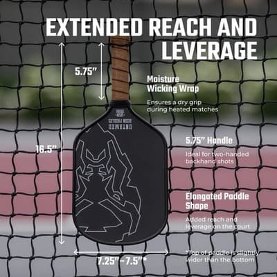 Bison Paddles Pickleball Paddles UNTAMED Raw Carbon Face Foam Injected NEW $149 - Thumbnail 6
