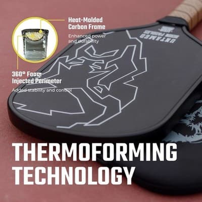 Bison Paddles Pickleball Paddles UNTAMED Raw Carbon Face Foam Injected NEW $149 - Thumbnail 7