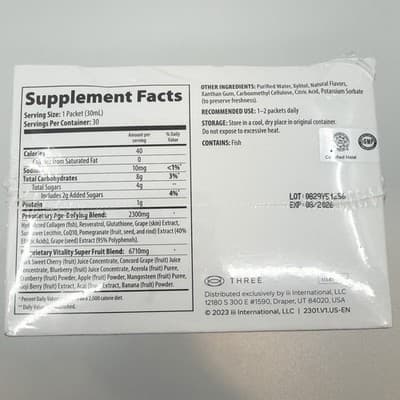 NEW iii Three Eternal Antioxidant Super Blend Dietary Supplement 30 Packet 9/26 - Thumbnail 4