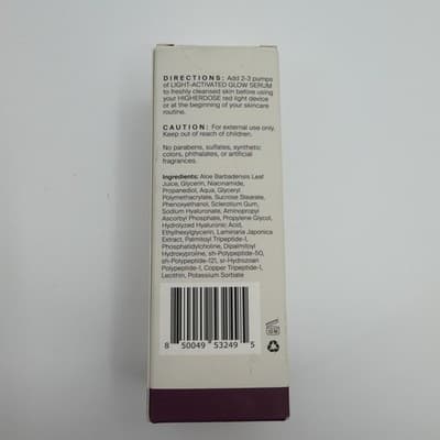 HigherDOSE Red Light Face Mask Serum Light Activated Glow Serum 1 oz NEW - Thumbnail 3