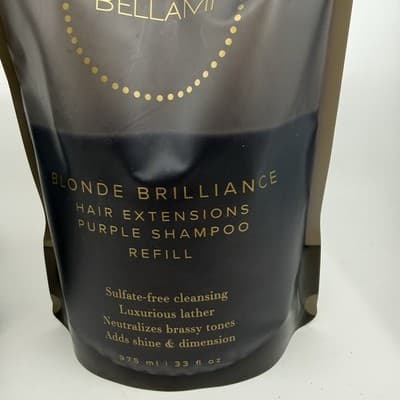 Bellami Professional Hair Blonde Purple Shampoo + Conditioner Set Extension Safe - Thumbnail 3