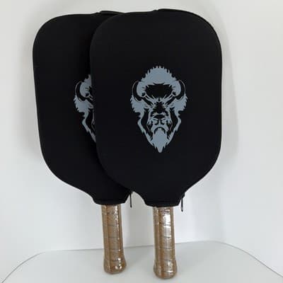 2 PACK Bison Paddles Pickleball Paddles THE PEAK Raw Carbon Face Foam NEW - Thumbnail 2