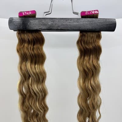 2x Glam Seamless 20” Curl 3A Tape in Hair Extensions Root Toffee Swirl Highlight - Thumbnail 11