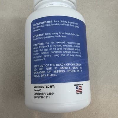 Nerve Q Supplement Premium NerveQ for Nerve Health Support NEW 3 Pack SEALED - Thumbnail 3