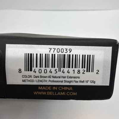 Bellami Professional Straight Flex Weft 16” Dark Brown #2 New Open Box 120g - Thumbnail 2