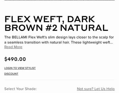 Bellami Professional Straight Flex Weft 16” Dark Brown #2 New Open Box 120g - Thumbnail 6