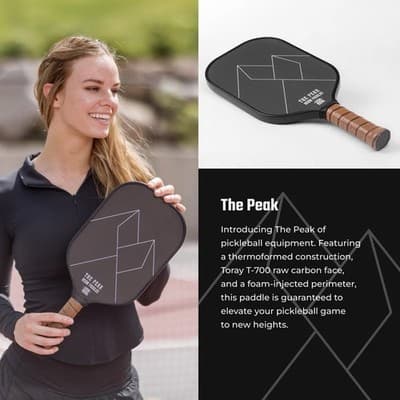 2 PACK Bison Paddles Pickleball Paddles THE PEAK Raw Carbon Face Foam NEW - Thumbnail 8