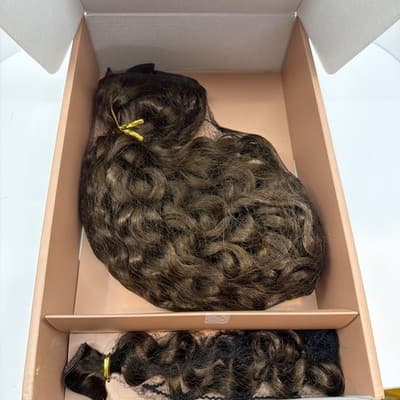 BELLAMI Silk Seam Textured Clip Ins Chocolate Brown #4 3A Curl Pattern 20” 230g - Thumbnail 3