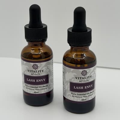 VITALITY EXTRACTS LASH ENVY 2 Pack Pure Essential Oil Blend Dropper Top NEW - Thumbnail 5