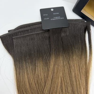 Bellami Flex Weft 16” Off Black Mocha Crème 3 SECTIONS READ DESCRIPTION! - Thumbnail 4