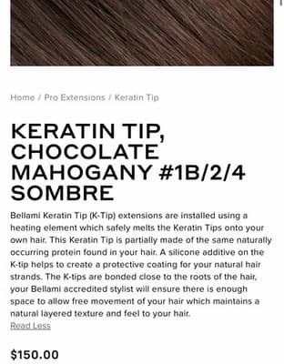 Bellami Professional K Tip Hair Extensions 16” Chocolate Mahogany Sombre NEW 25g - Thumbnail 7