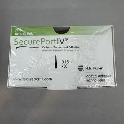 SecurePortIV Catheter Adhesive H.B. Fuller SP-015V50 50 Vials SEALED EXP 10/26 - Thumbnail 3