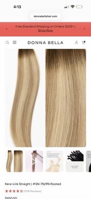 Donna Bella Hybrid Weft Extension Full Pack 18” 5N-7N/9N Rooted New Remy - Thumbnail 2