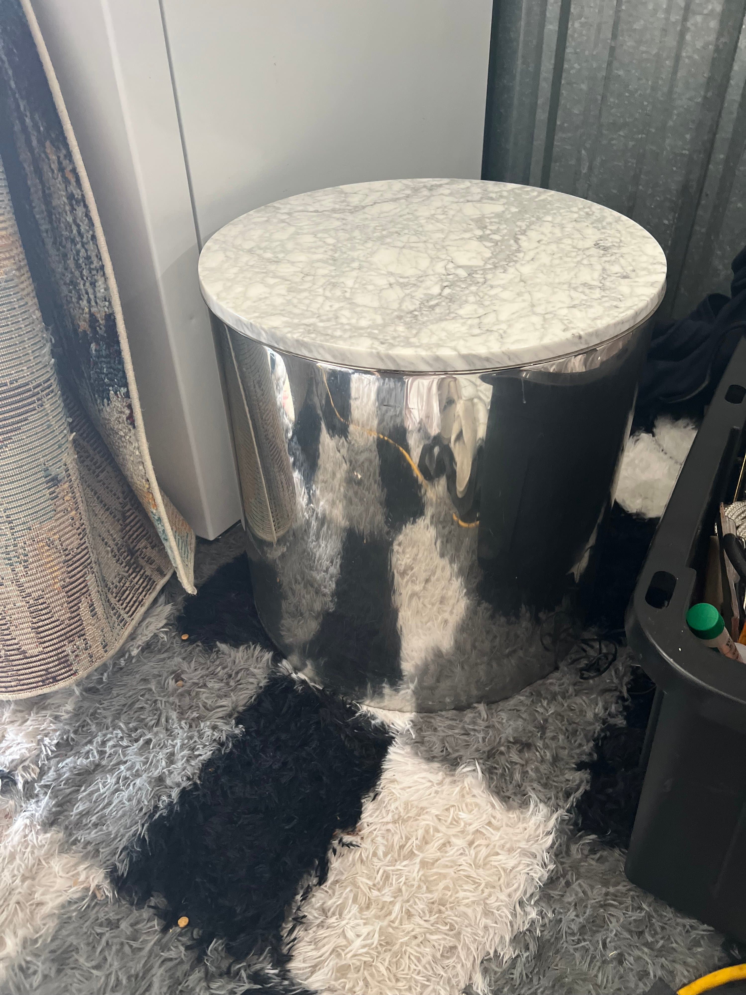 Vintage Architectural Supplements, Paul Mayen, Chrome and Marble Top Tables