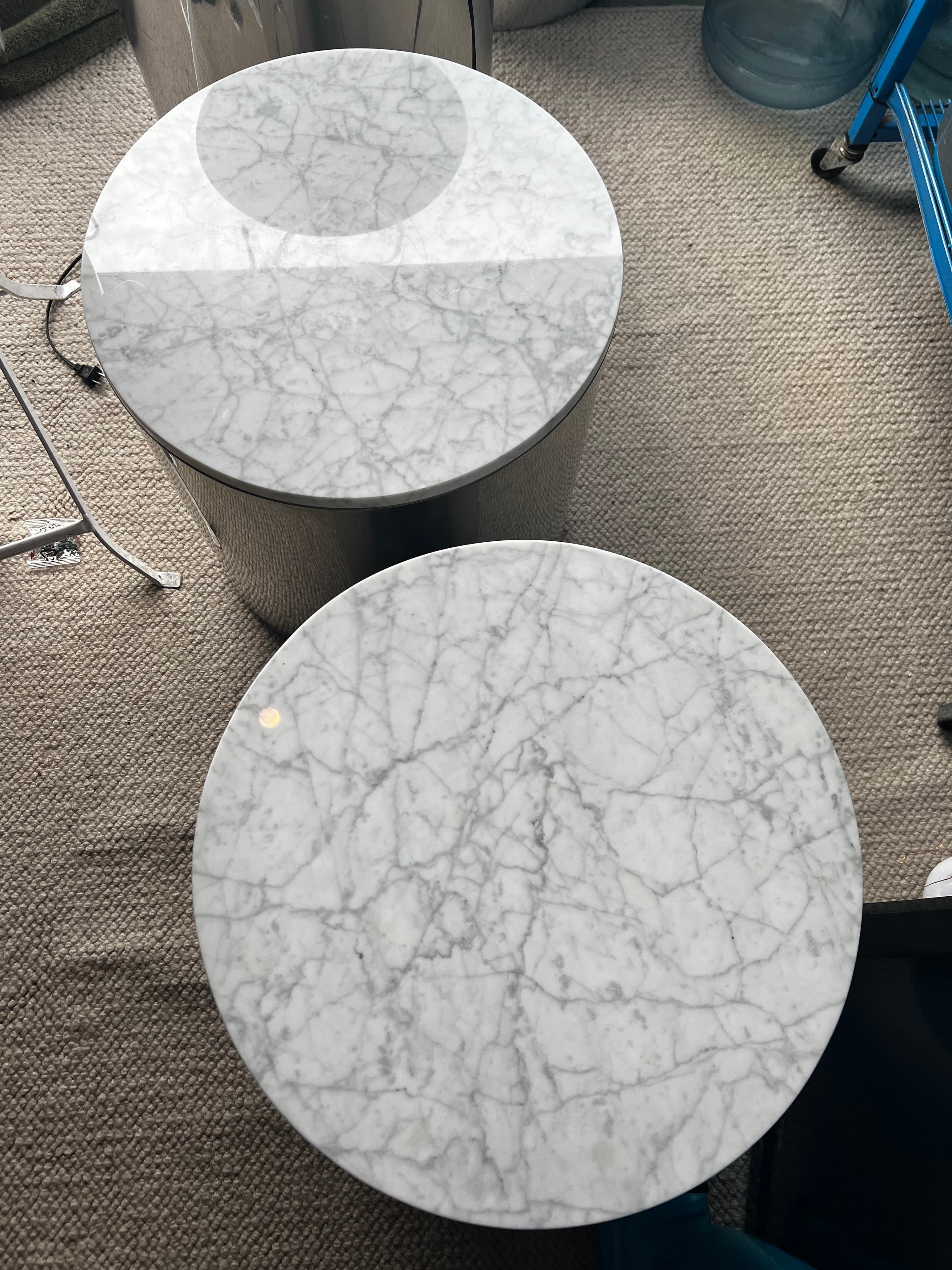 Vintage Architectural Supplements, Paul Mayen, Chrome and Marble Top Tables - Thumbnail 5