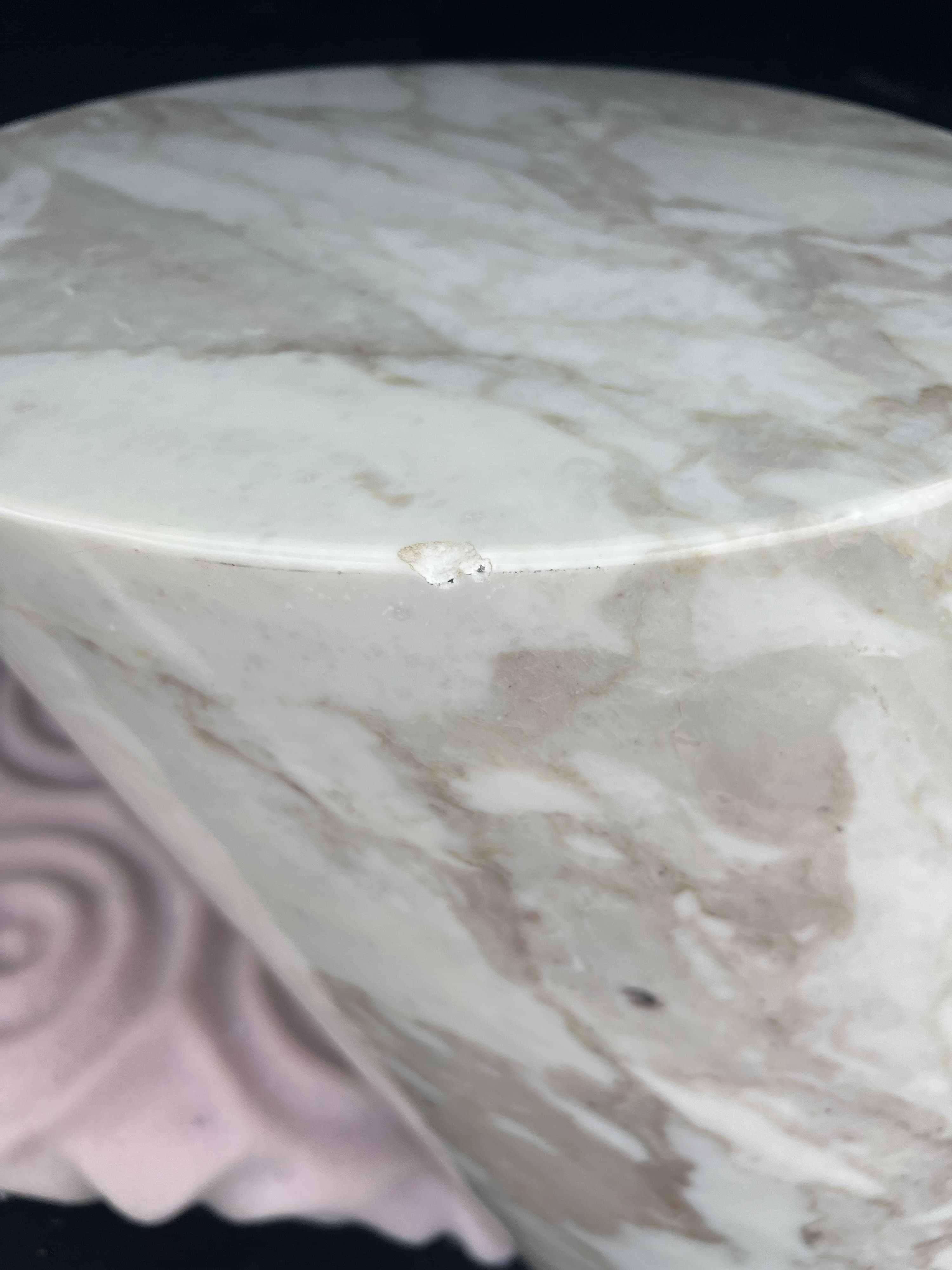 Vintage Solid Marble Cylindrical Plinth Accent Table - Thumbnail 4