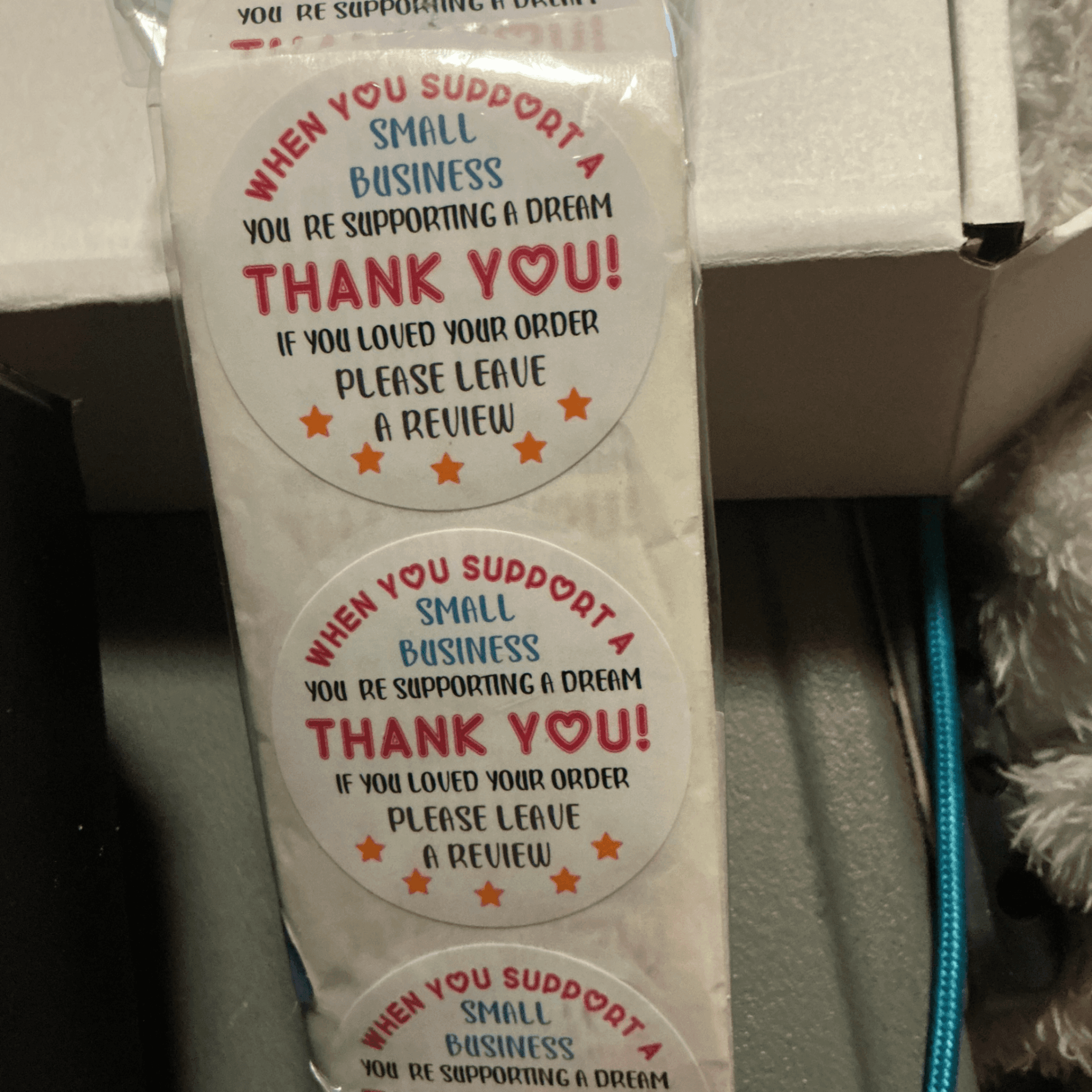 ★ 75 Small Business Thank You Review Stickers | Round Packaging Labels - Thumbnail 2