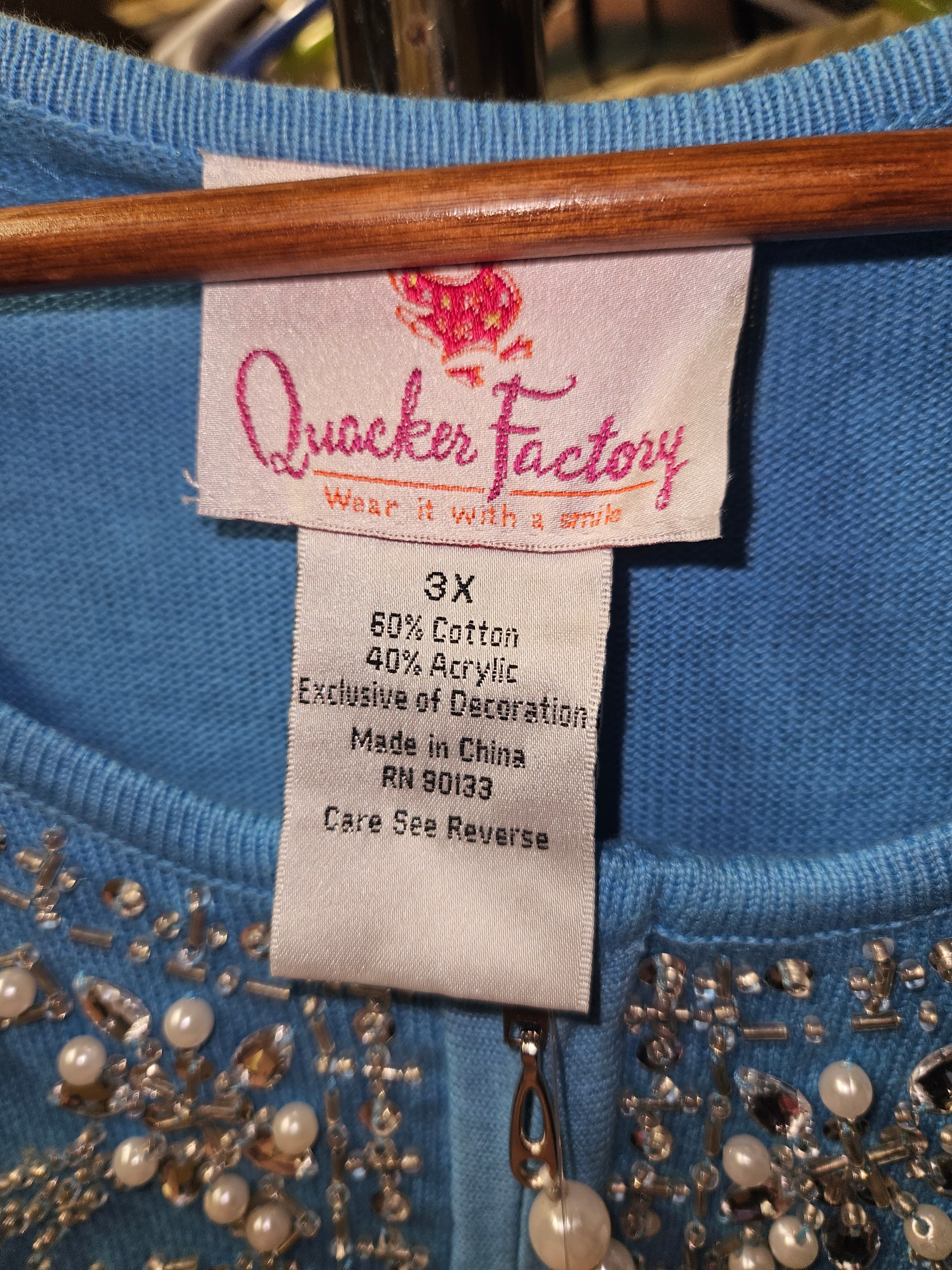 Embellished Blue Long Sleeve Top 3 X - Thumbnail 2