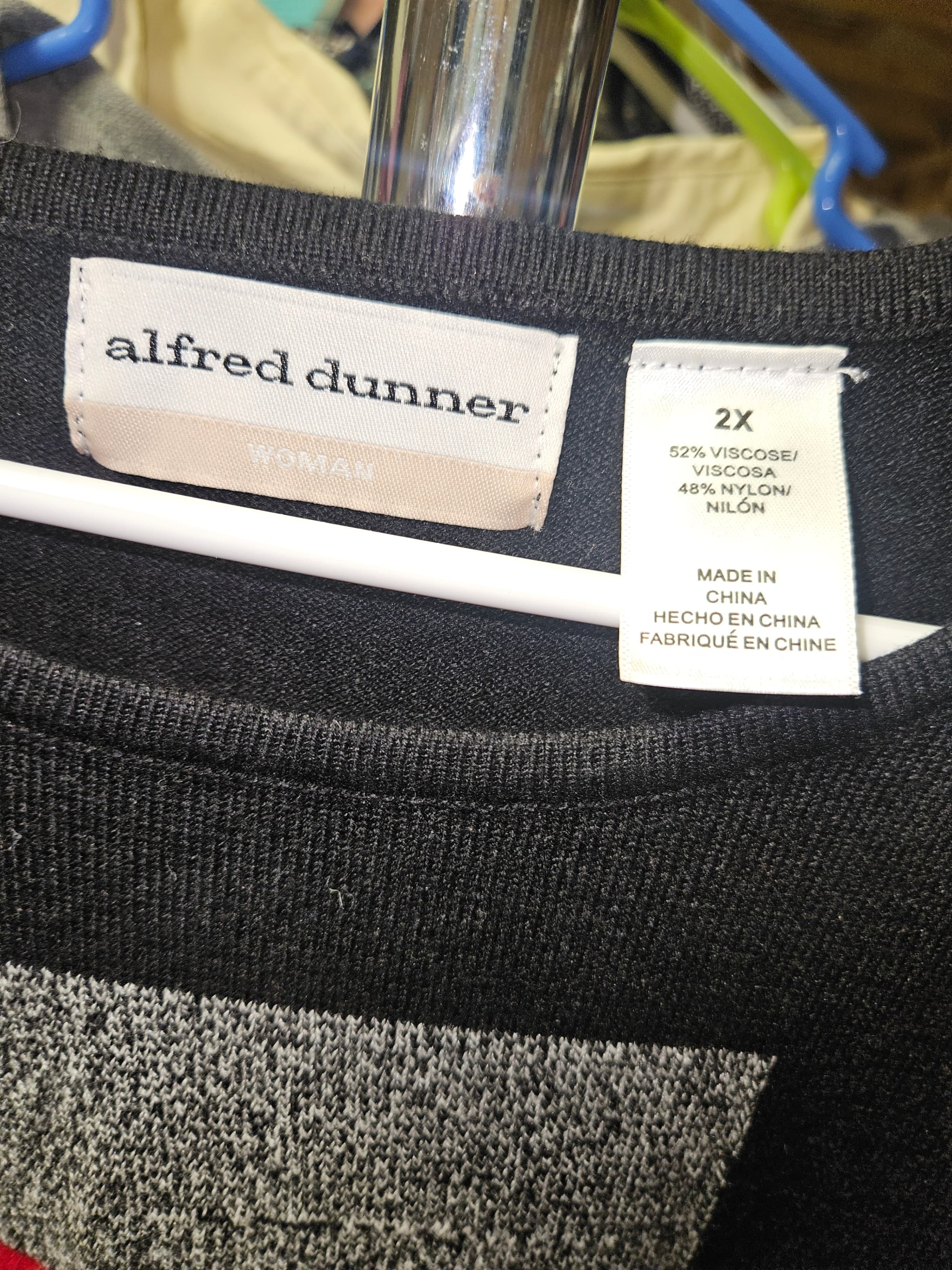 Alfred Dunner Women's Long Sleeve Top Geometric Design - Thumbnail 2