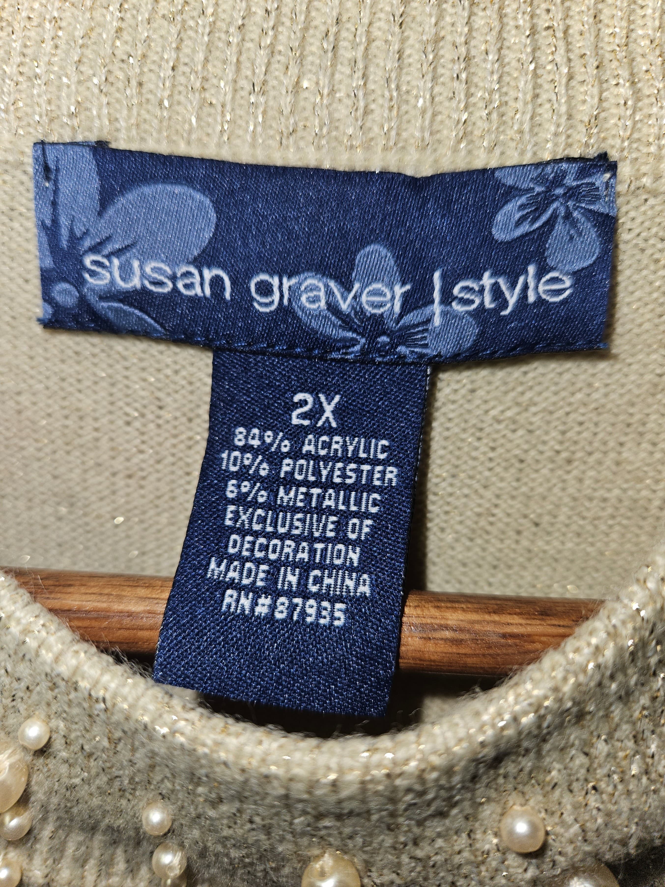 Susan Graver Embellished Cardigan Sweater 2X - Thumbnail 2