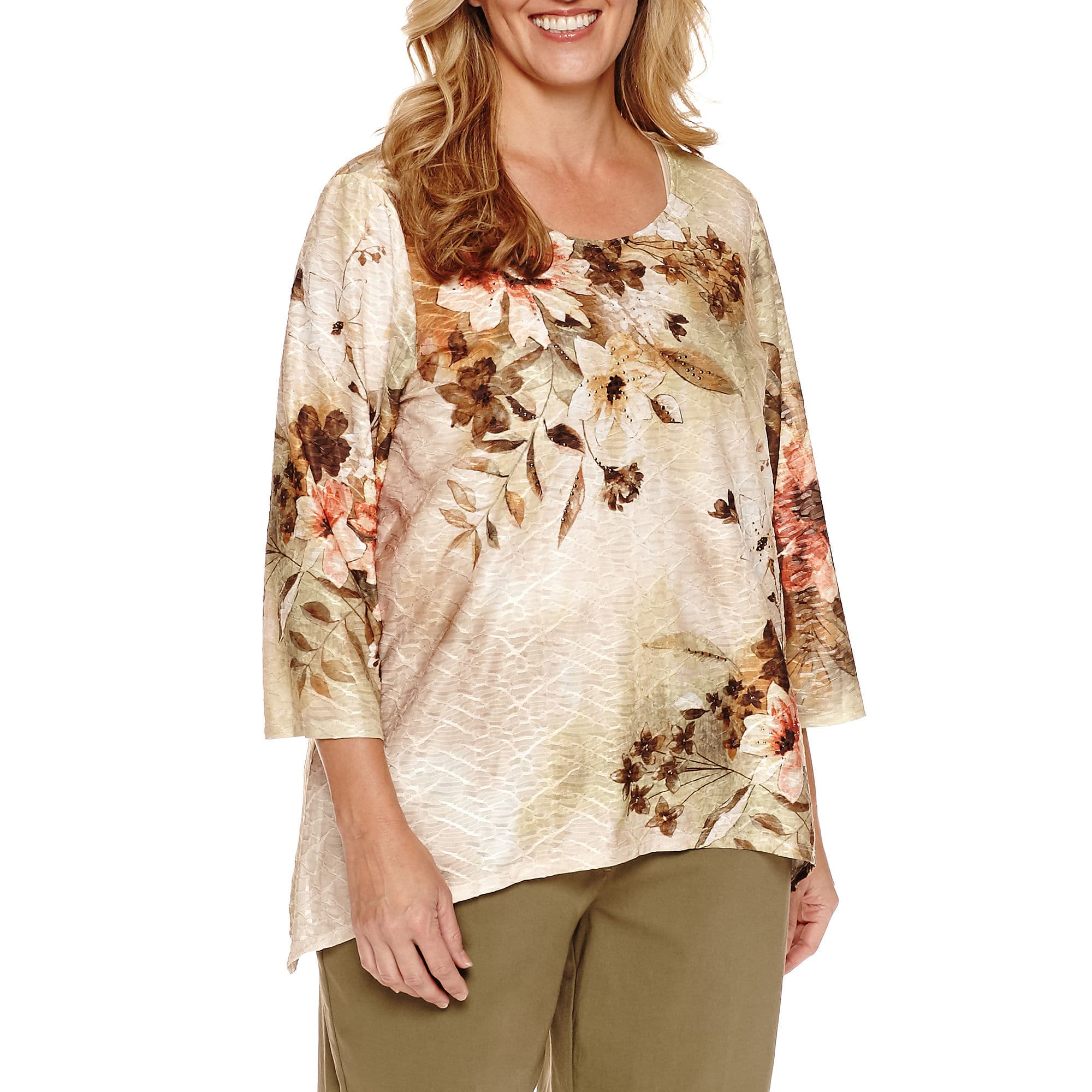 Alred Dunner Crew Neck Blouse