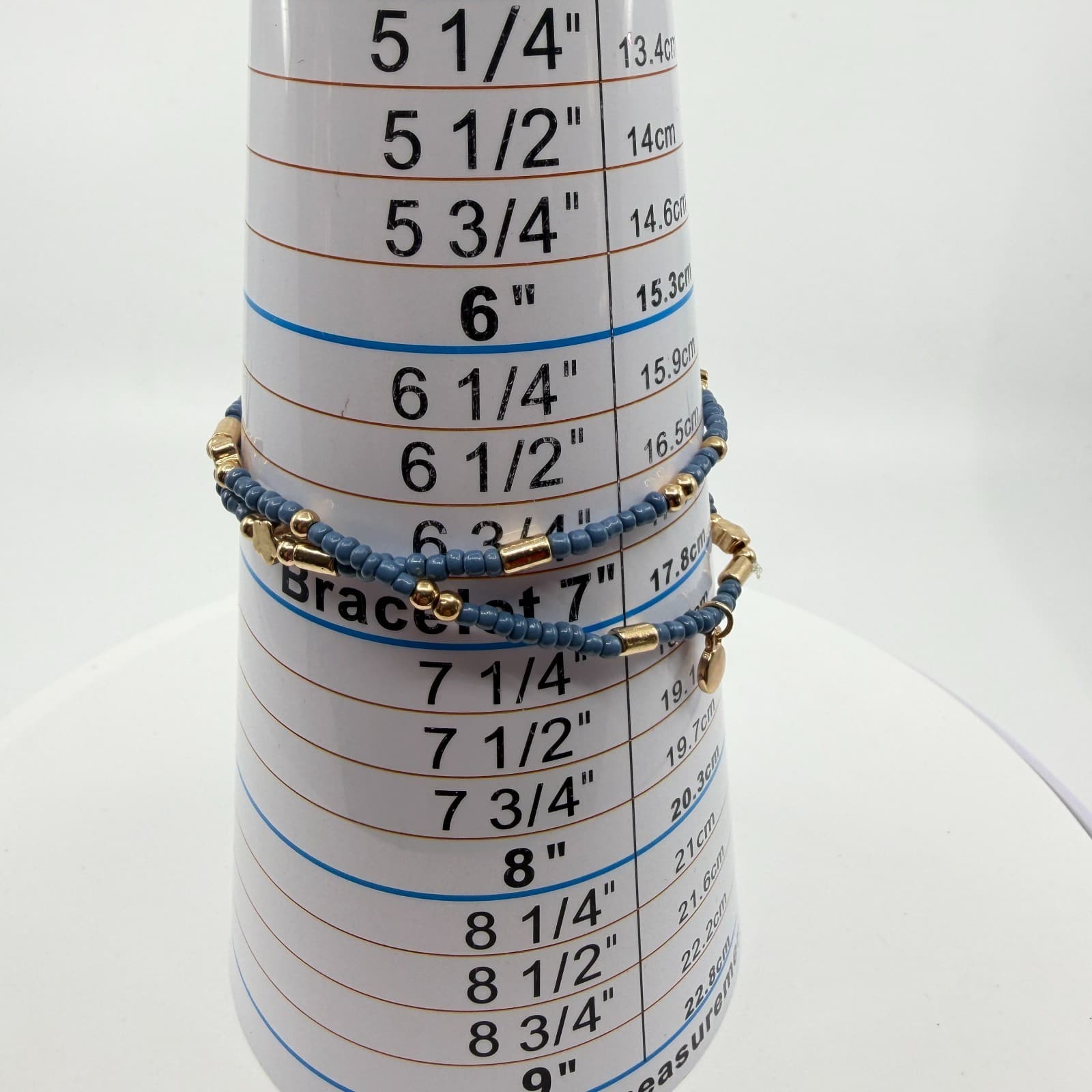 Boho Slate Blue Seed Bead Anklet Gold Tone Star Charm Minimalist Layering Gift - Thumbnail 9