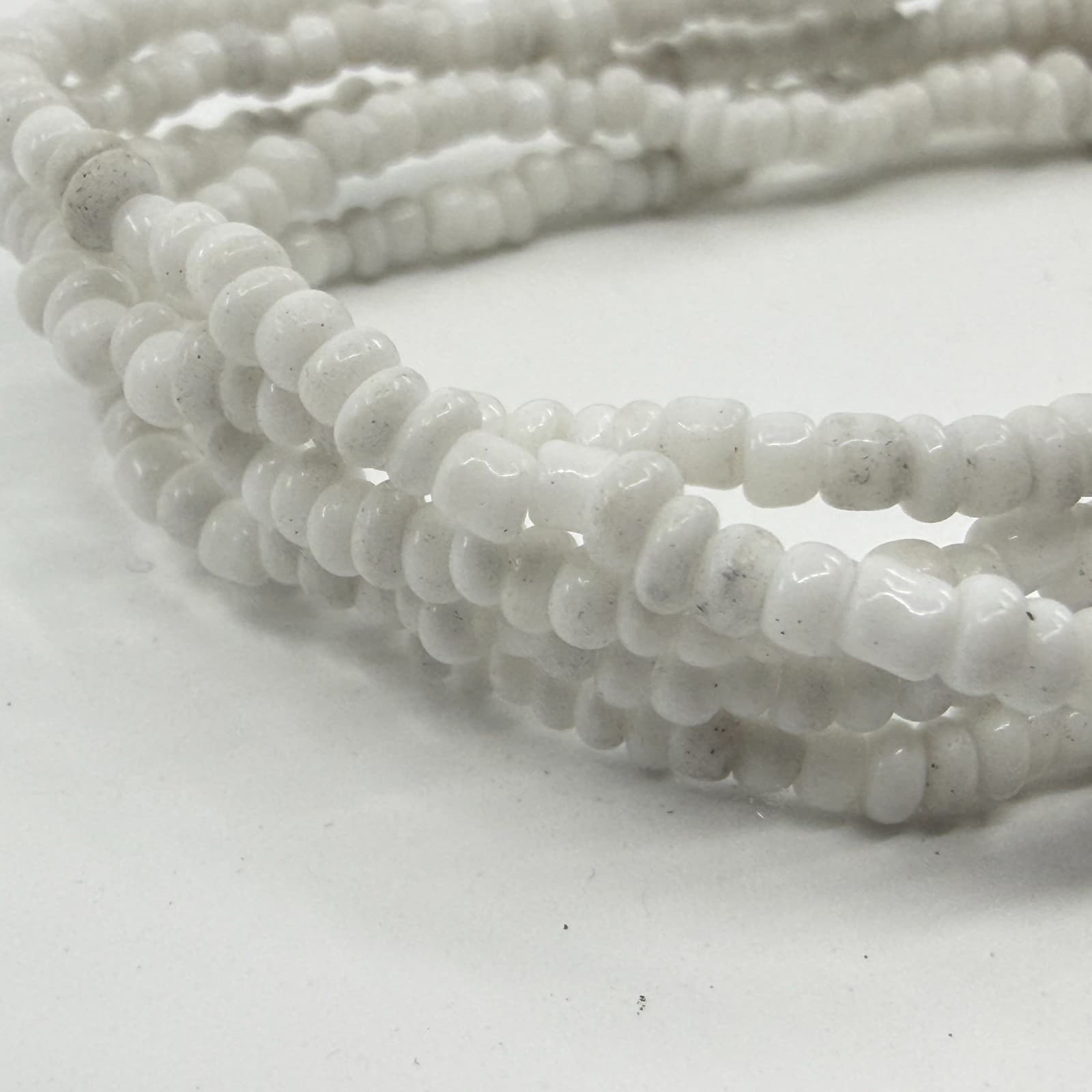 Boho White Seed Bead Multi Strand Layering Stretch Bracelet Minimalist Gift - Thumbnail 3
