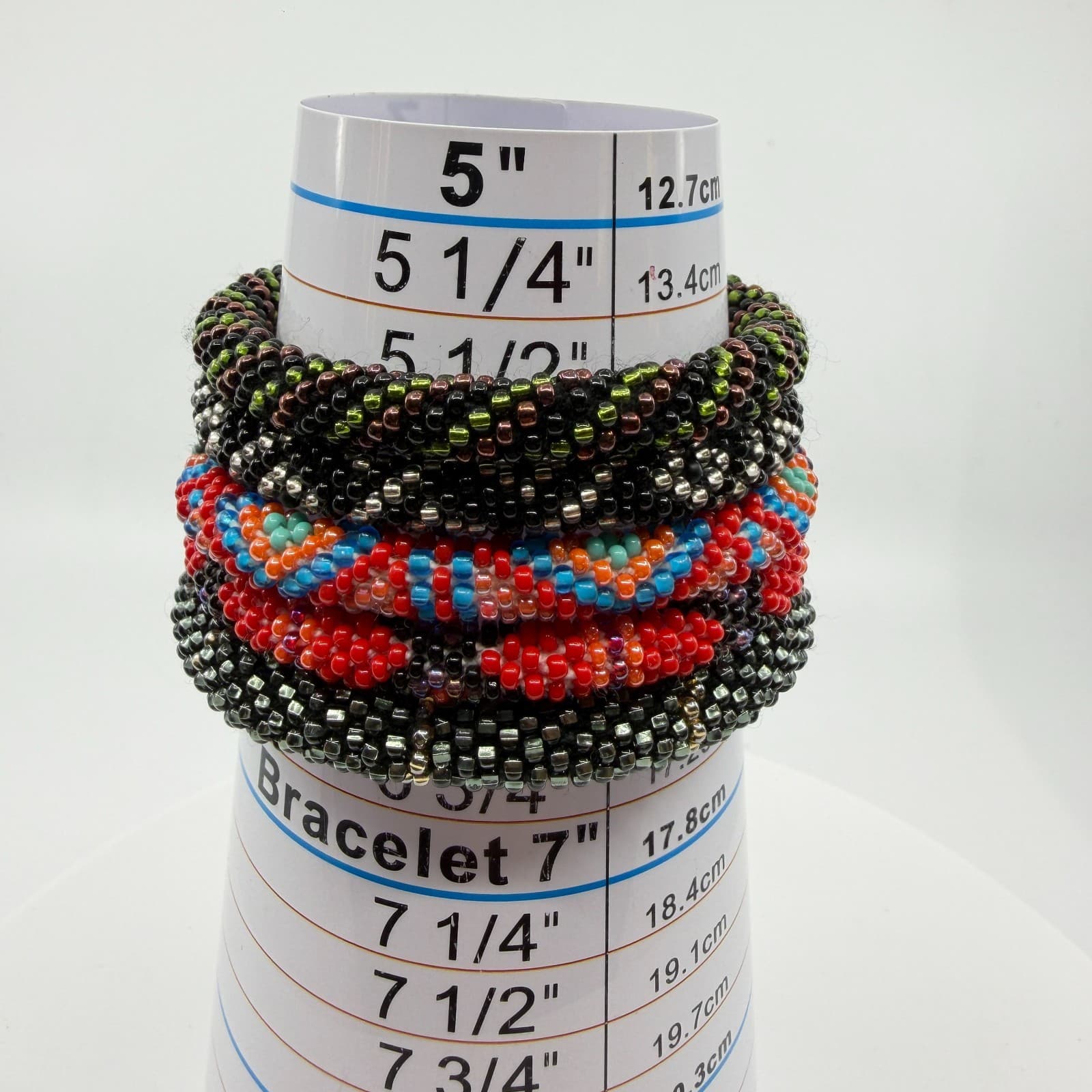 Seed Beads Roll On Bangle Bracelet Stack Colorful Goth Statement Gift Fashion - Thumbnail 8