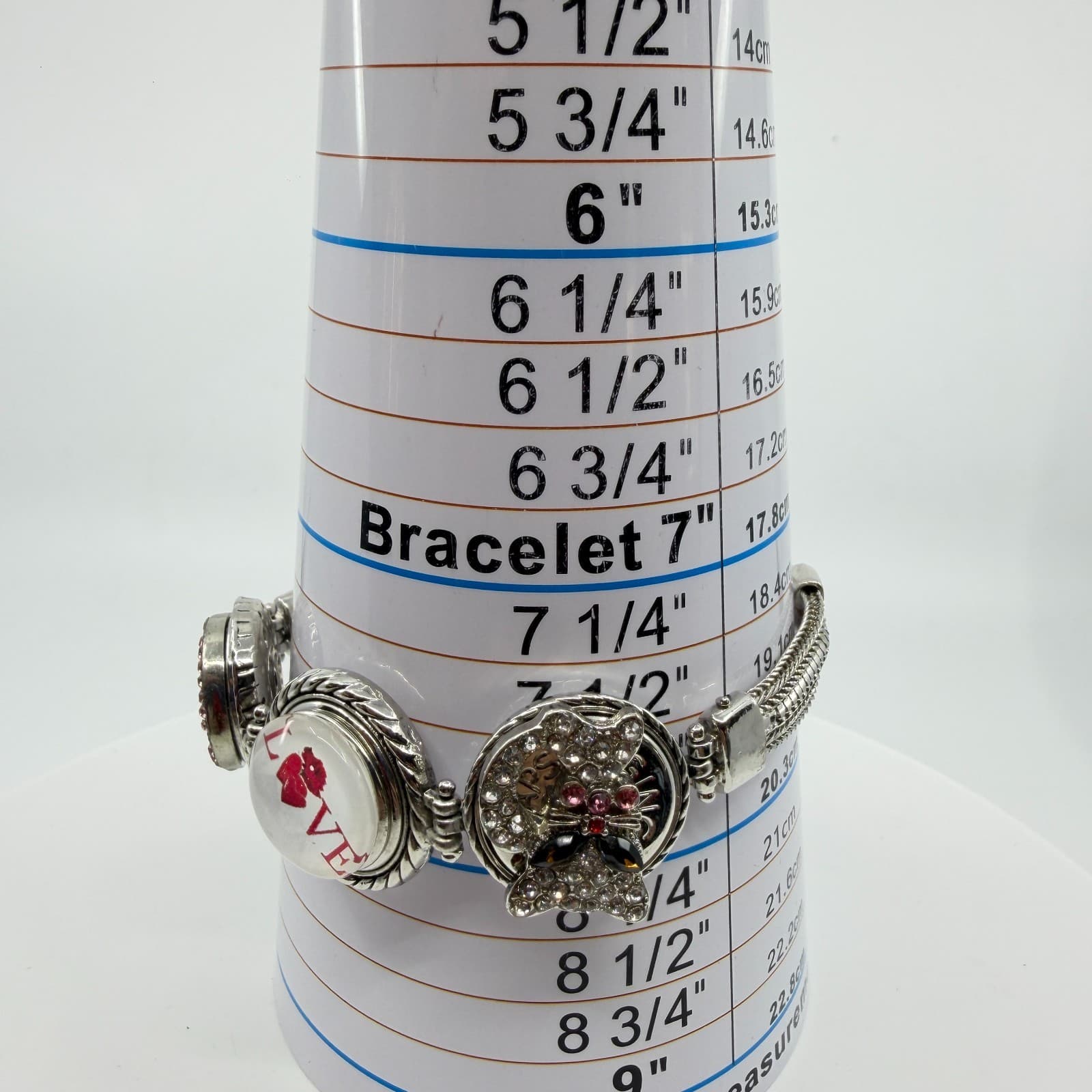 Chunky Crystel Heart Charm Bracelet Love Multi Strand Statement Gift Coquette - Thumbnail 7