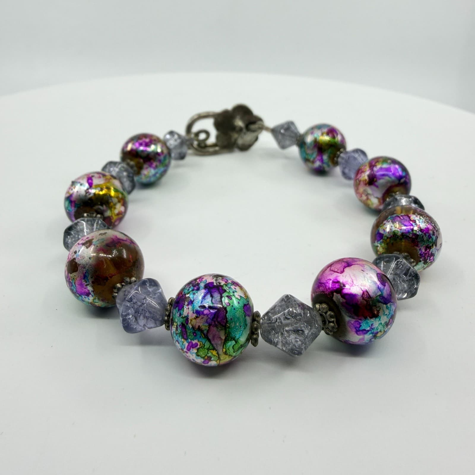 Gothic Festival Chunky Foil Bead Statement Bracelet Boho Y2K Gift Celestial - Thumbnail 2