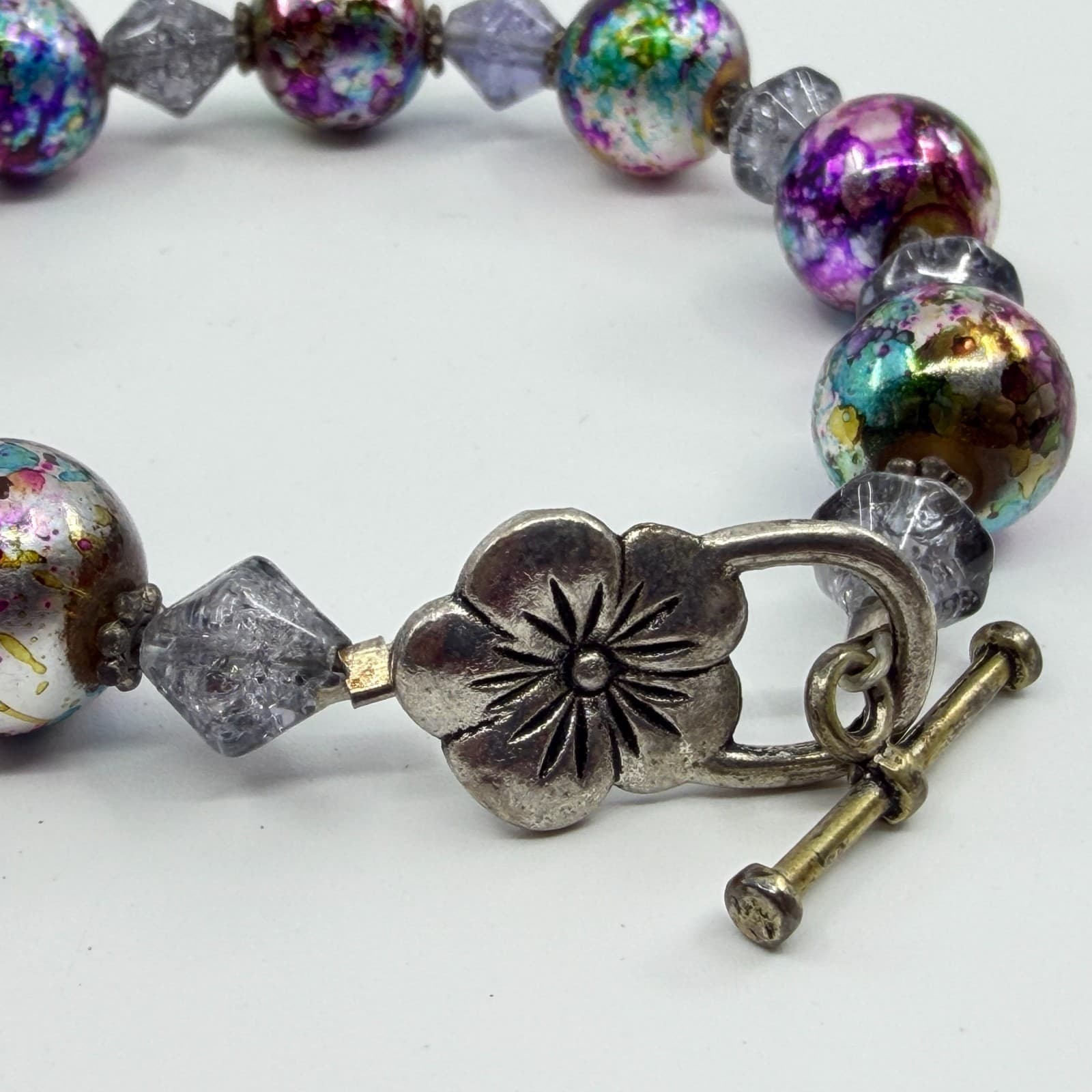 Gothic Festival Chunky Foil Bead Statement Bracelet Boho Y2K Gift Celestial - Thumbnail 7