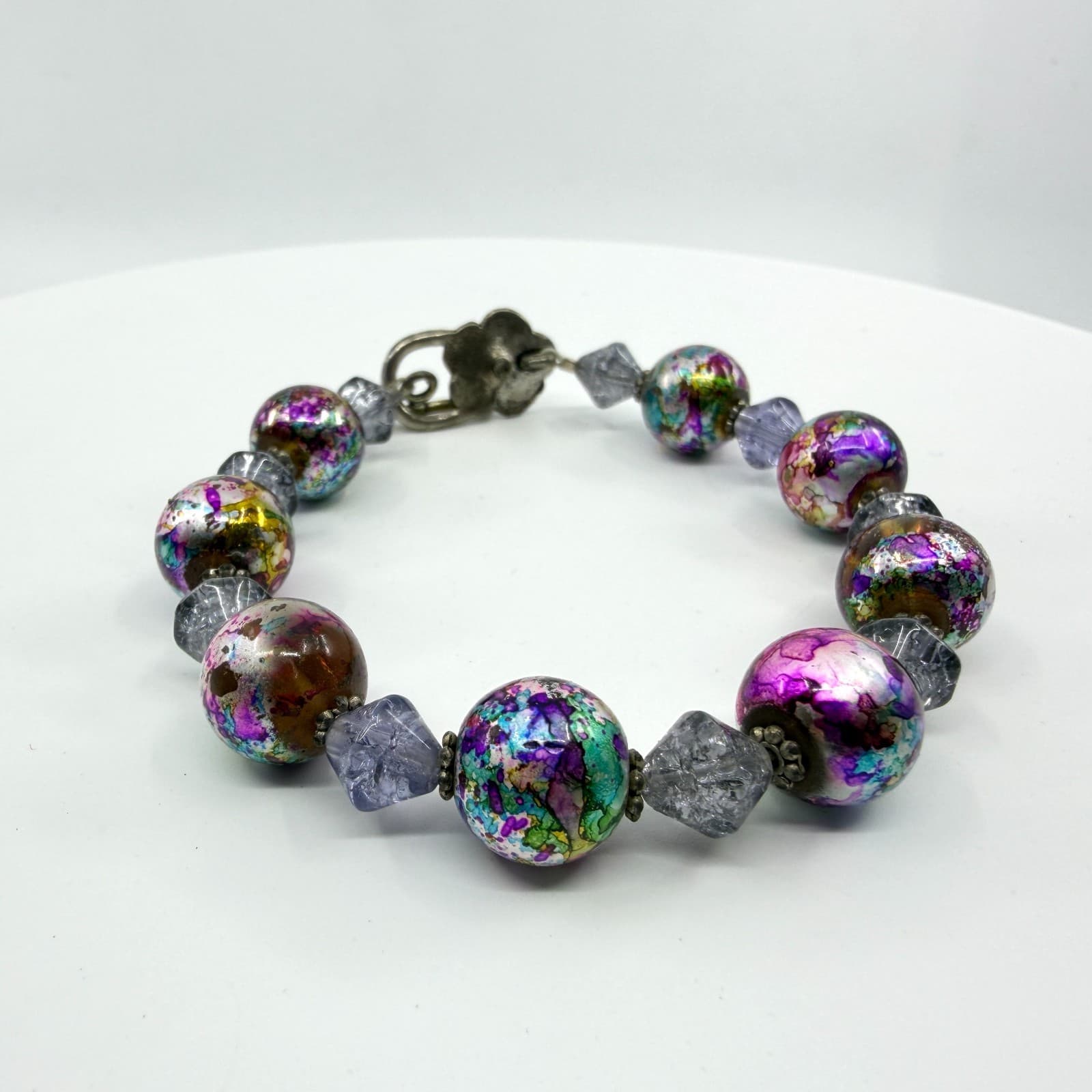 Gothic Festival Chunky Foil Bead Statement Bracelet Boho Y2K Gift Celestial - Thumbnail 3