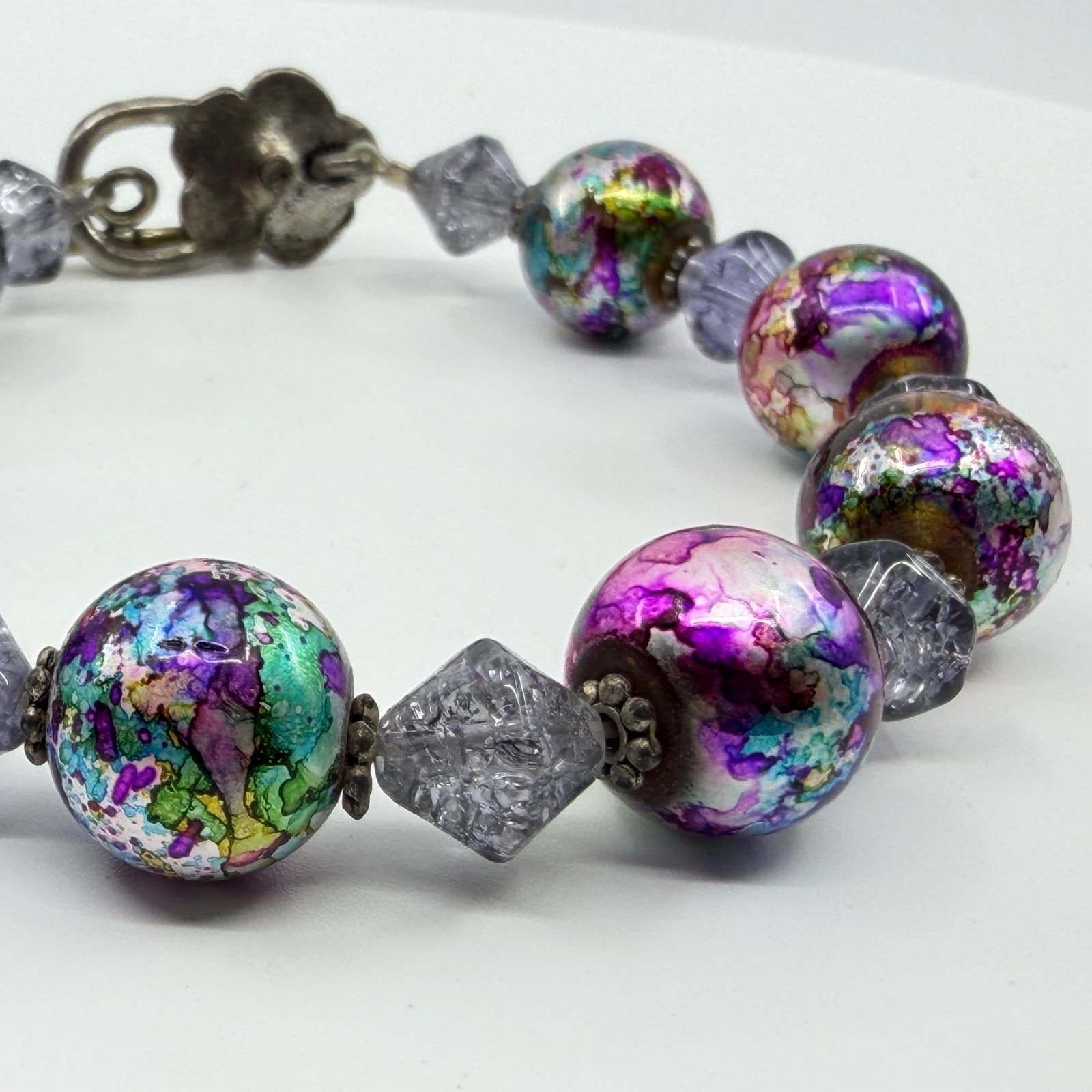 Gothic Festival Chunky Foil Bead Statement Bracelet Boho Y2K Gift Celestial - Thumbnail 5