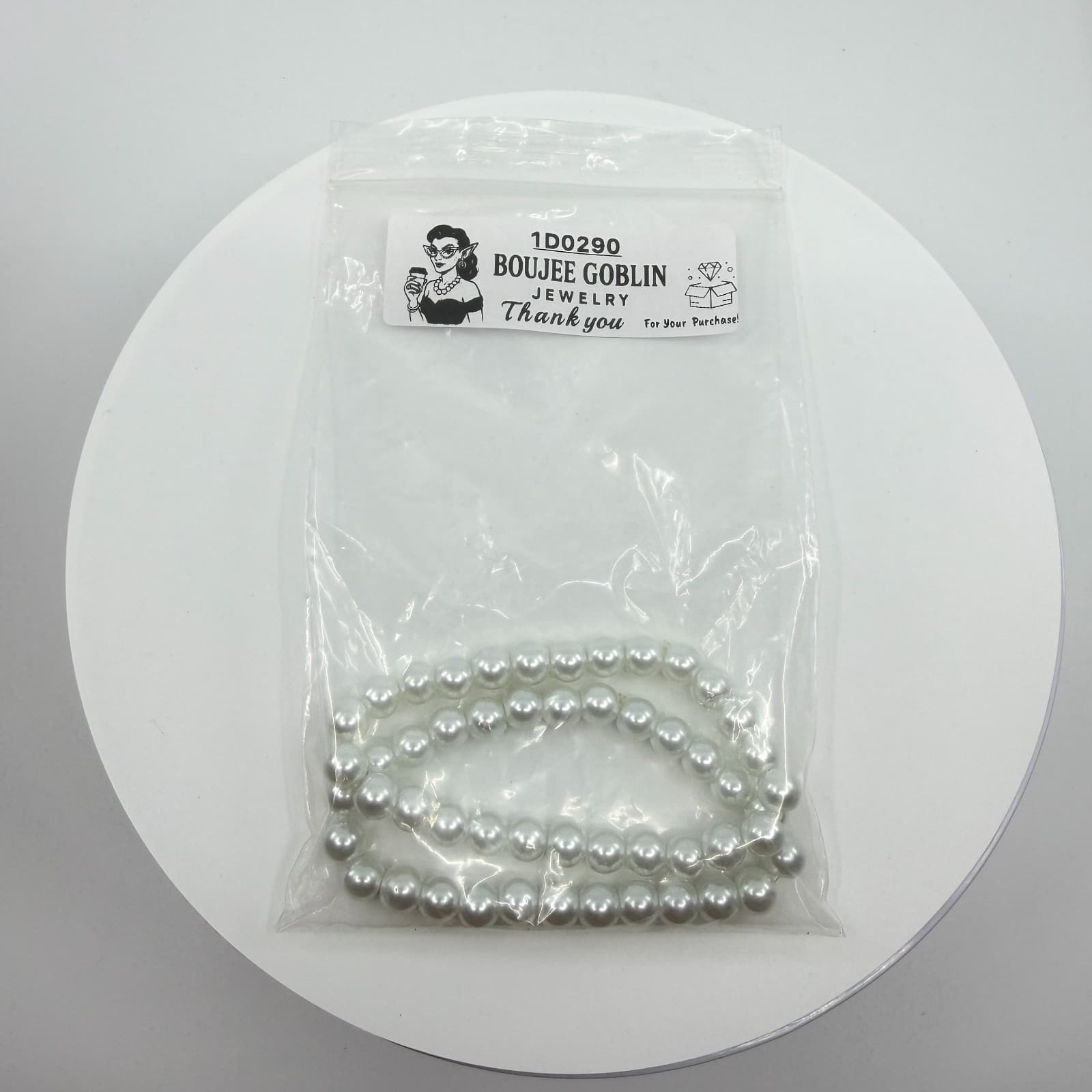 Elegant White Faux Pearl Double Strand Stretch Bracelet Set Chunky Boho Coquette - Thumbnail 8