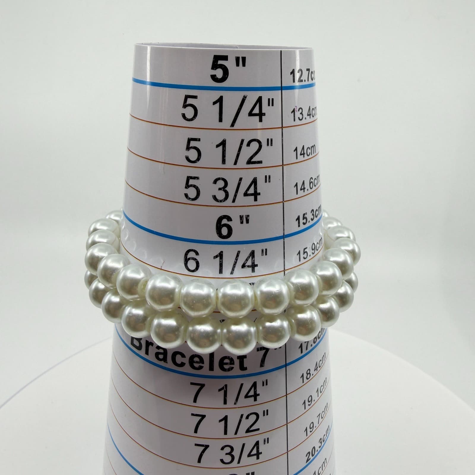 Elegant White Faux Pearl Double Strand Stretch Bracelet Set Chunky Boho Coquette - Thumbnail 7