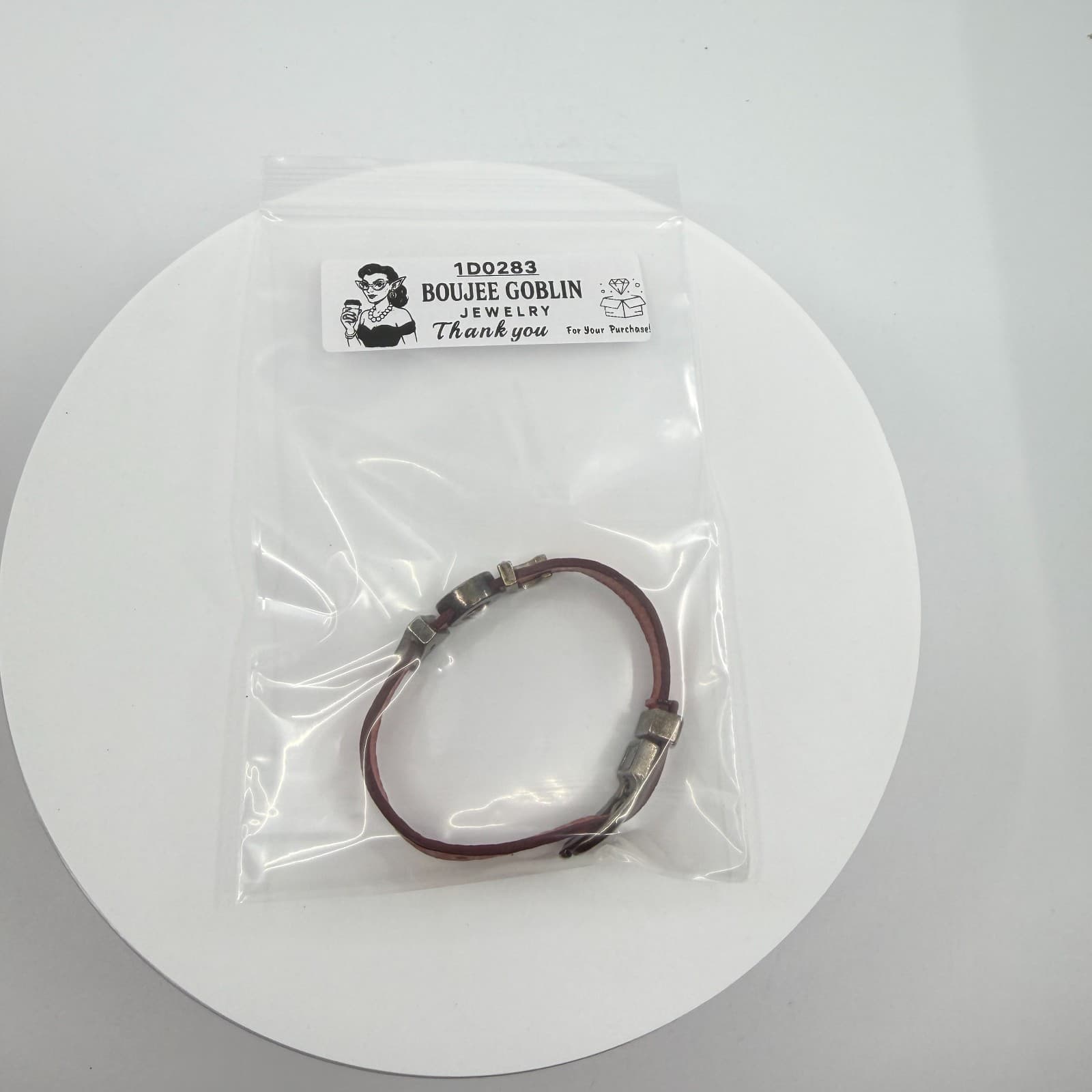 Y2K Pink Faux Alligator Leather Crystel JOA Slider Charm Bracelet Statement 90s - Thumbnail 8