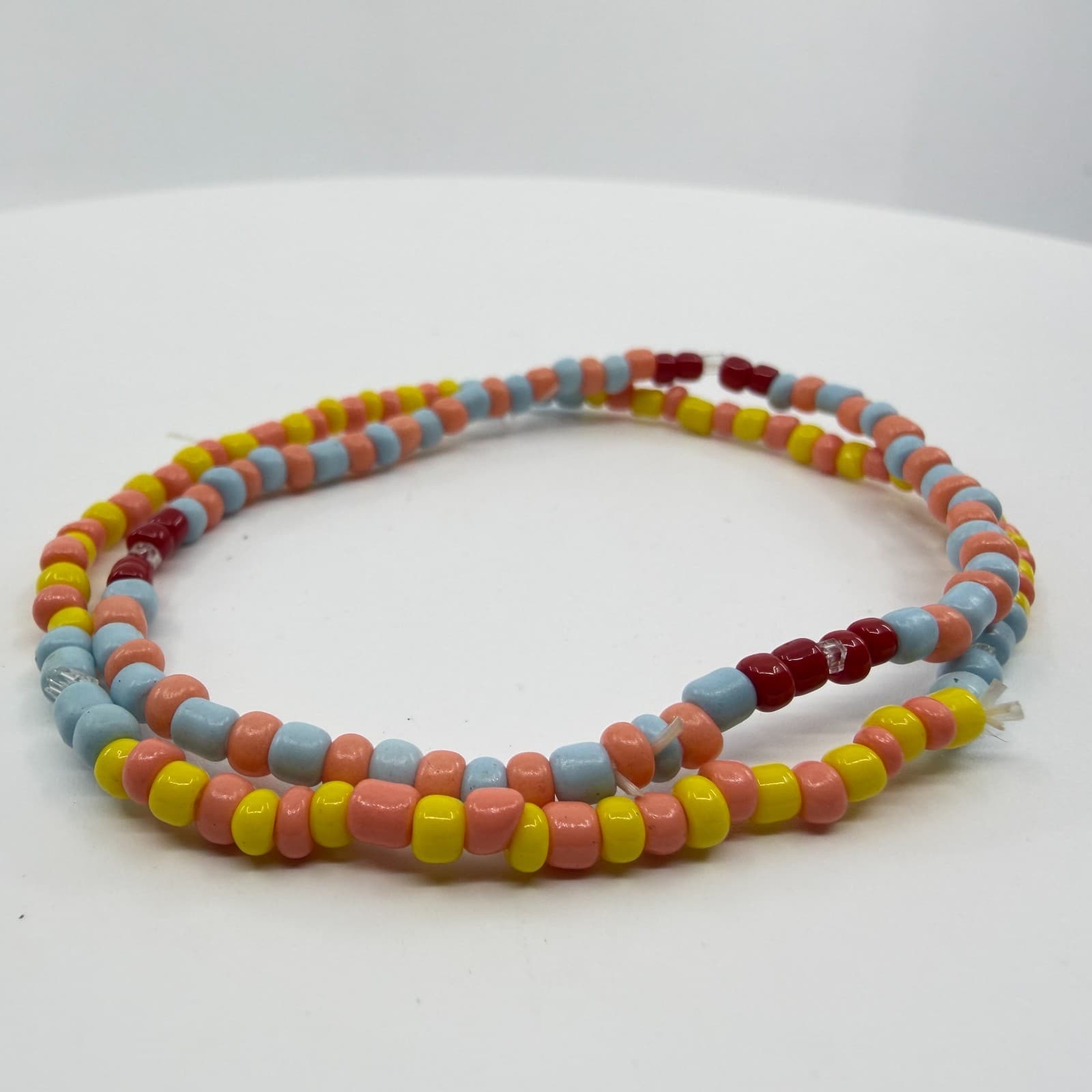 Boho Pastel Seed Bead Anklet Set Layering Festival Beach Summer Jewelry Gift - Thumbnail 5