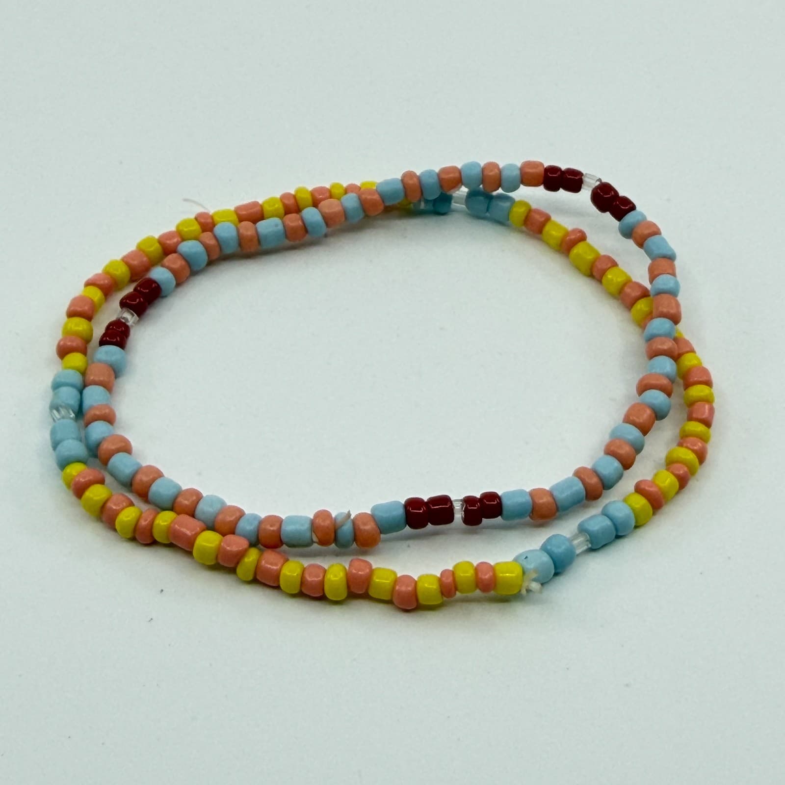 Boho Pastel Seed Bead Anklet Set Layering Festival Beach Summer Jewelry Gift - Thumbnail 3