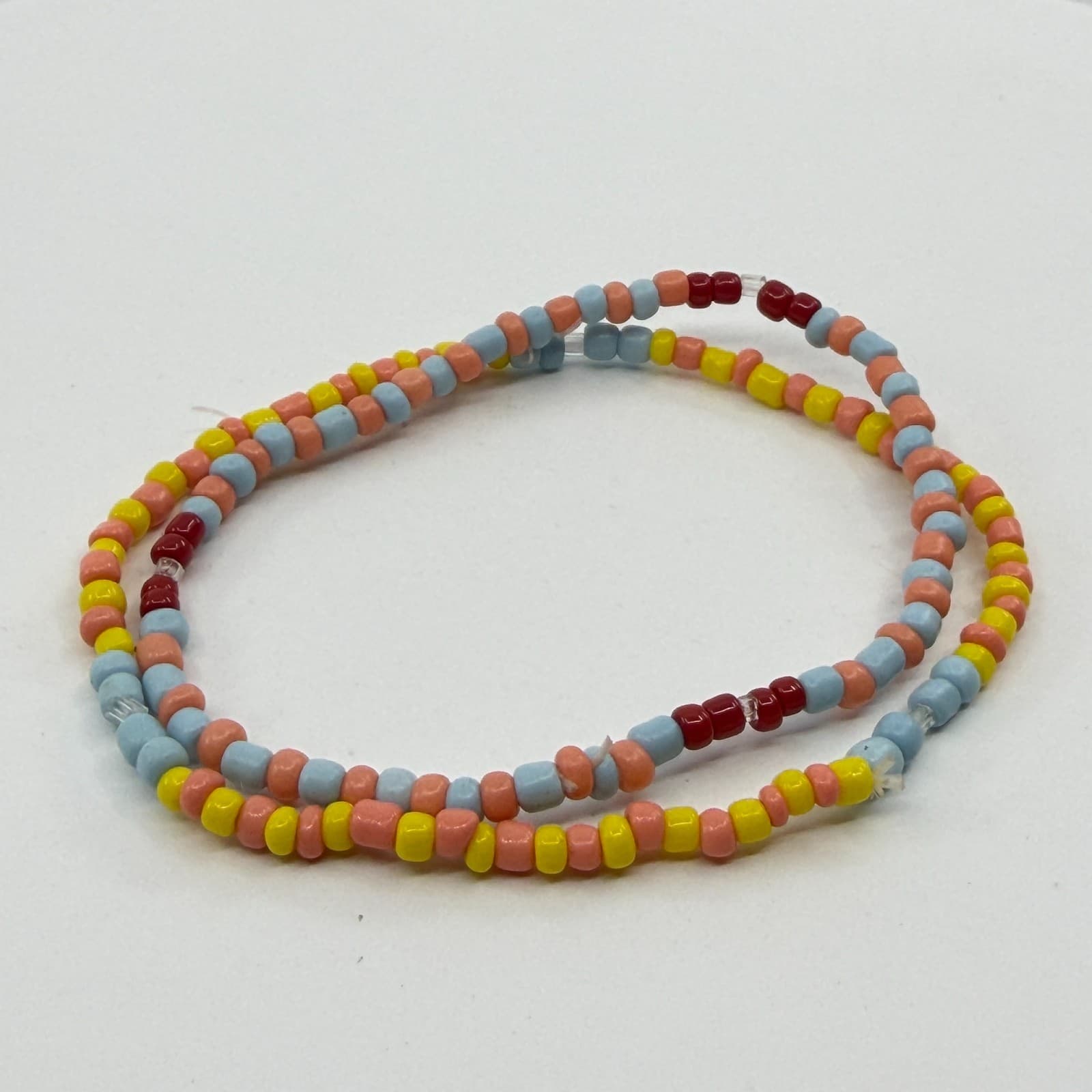 Boho Pastel Seed Bead Anklet Set Layering Festival Beach Summer Jewelry Gift - Thumbnail 4