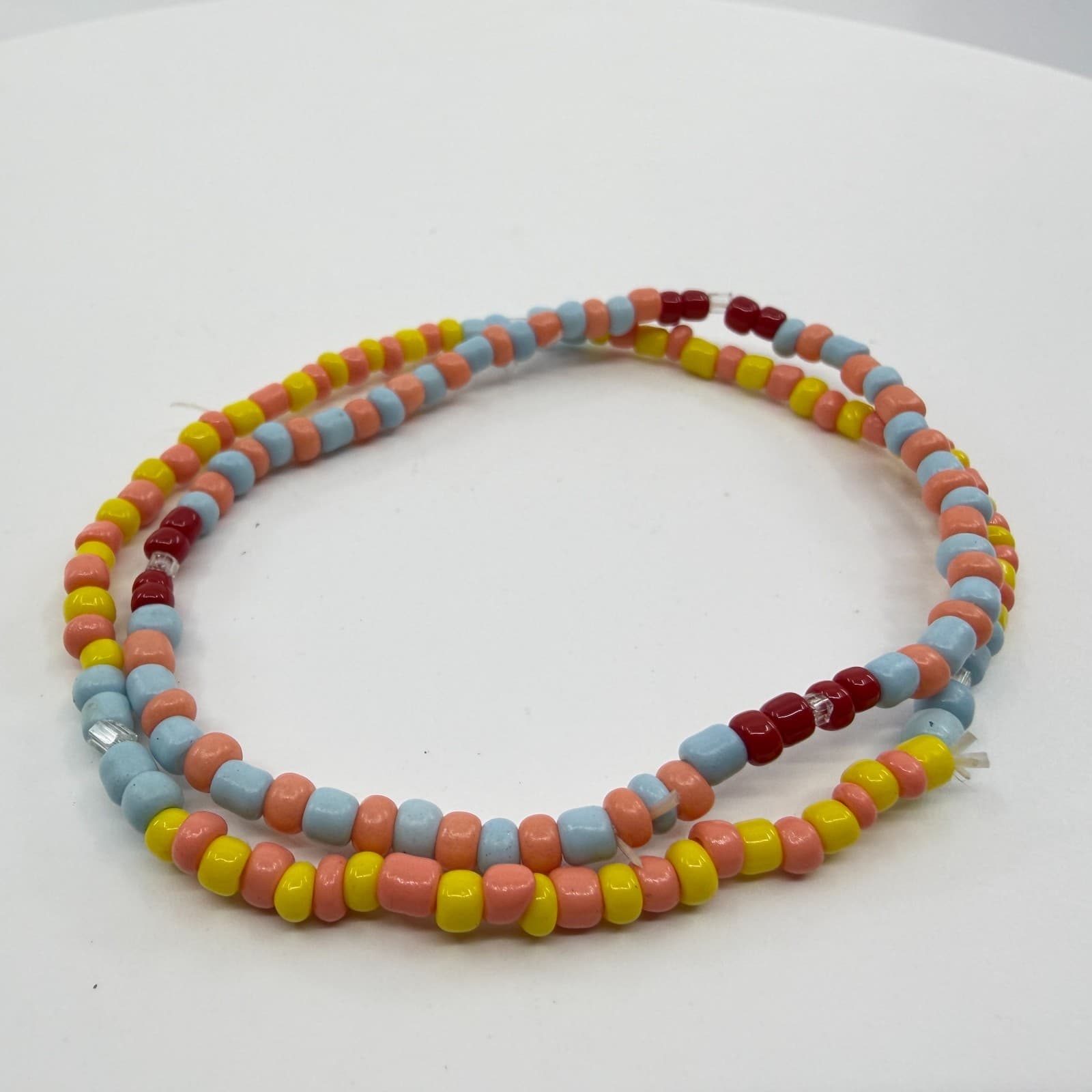 Boho Pastel Seed Bead Anklet Set Layering Festival Beach Summer Jewelry Gift - Thumbnail 6