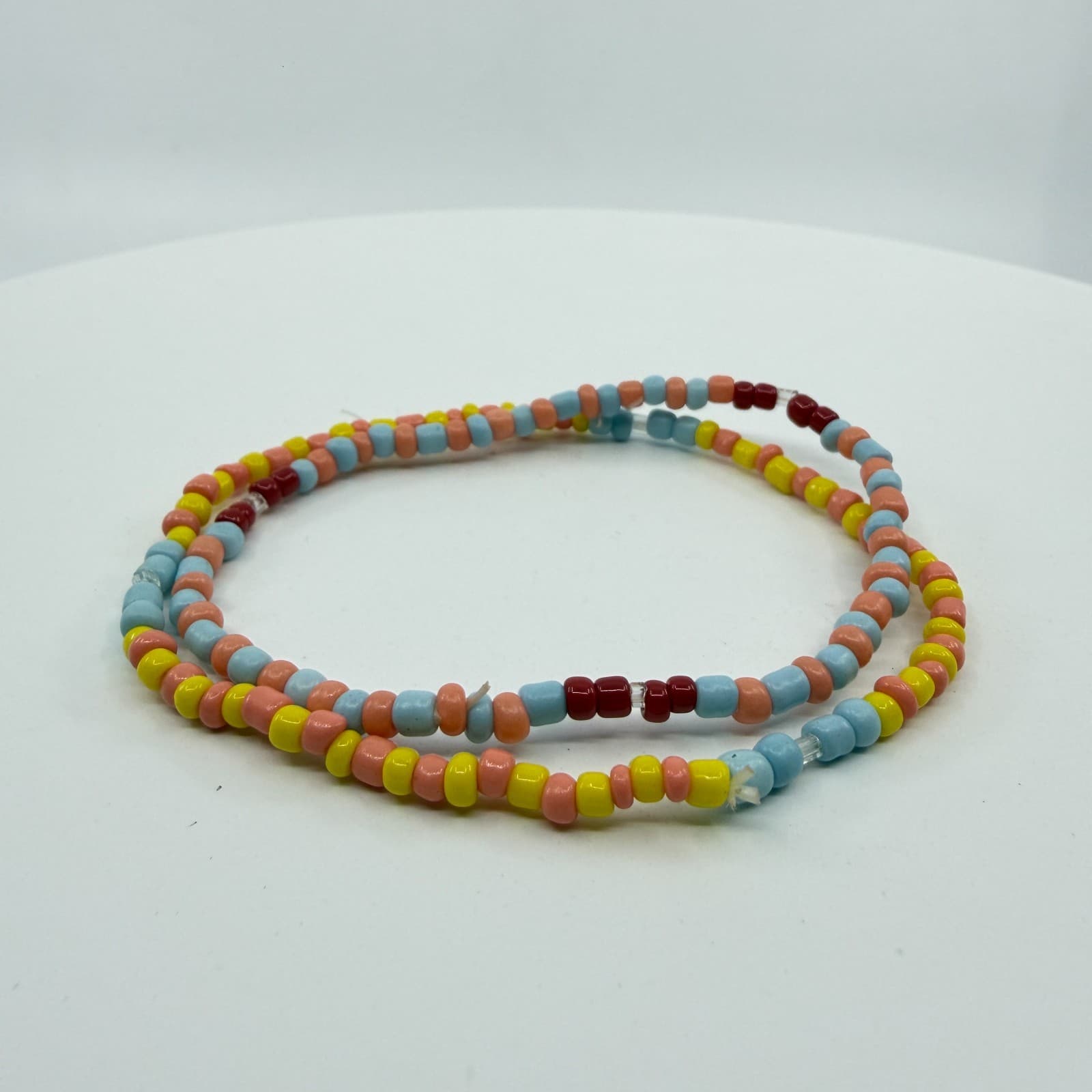 Boho Pastel Seed Bead Anklet Set Layering Festival Beach Summer Jewelry Gift - Thumbnail 2